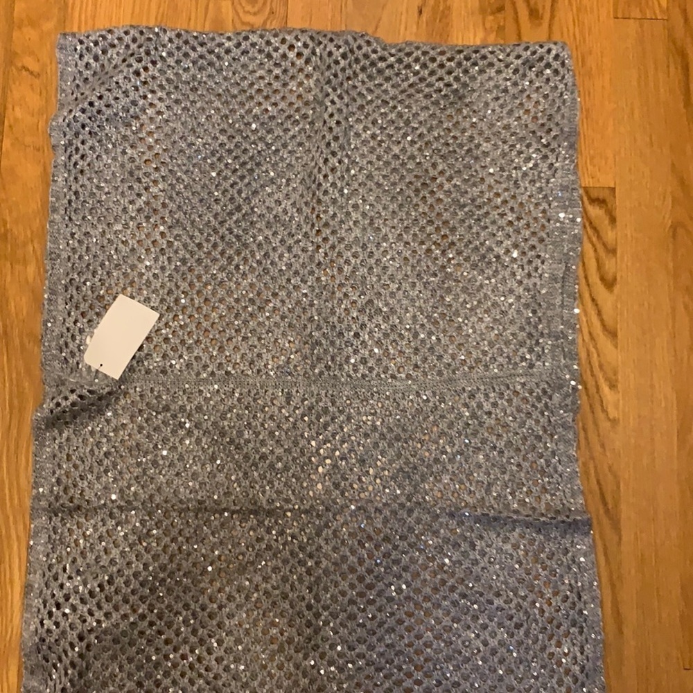 H&M gray metallic knit infinity Scarf